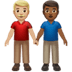 👨🏼‍🤝‍👨🏾 men holding hands: medium-light skin tone, medium-dark skin tone display on Apple